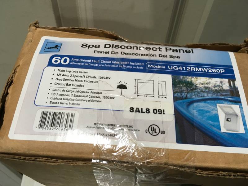 lot 18 image: Midwest Electric Products 60 Amp GFI Spa Panel  in good condition