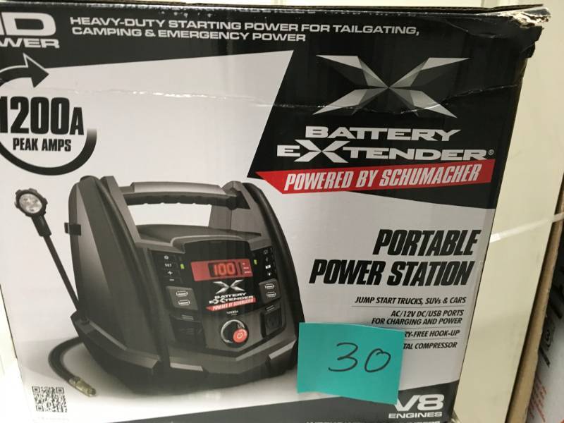 lot 30 image: Schumacher Battery Extender 12-Volt, 1,200 Amp Battery Jump Starter in good condition