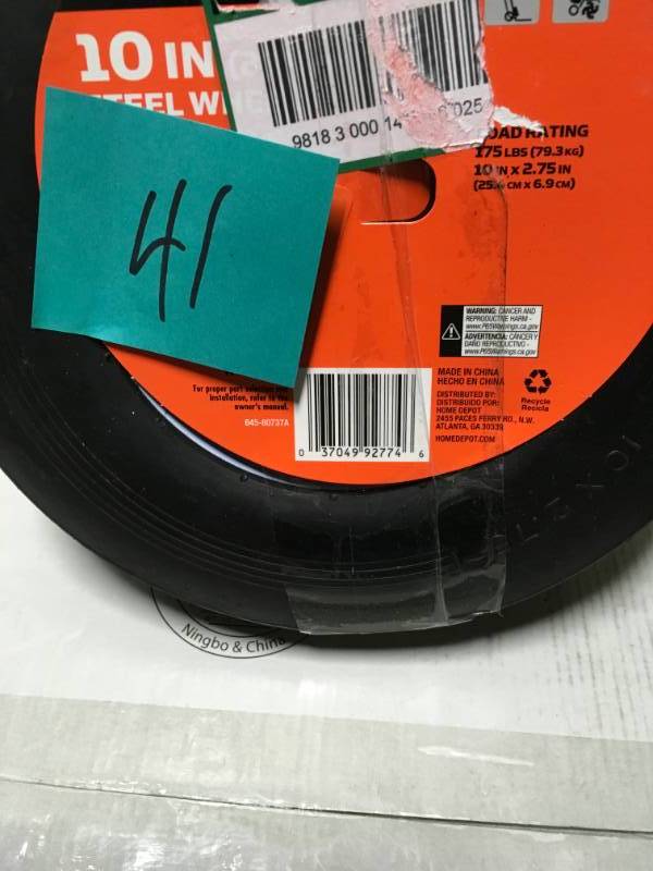 lot 41 image: Power Care 10 in. x 2-34 in. Replacement Wheel for Hand Trucks in good condition