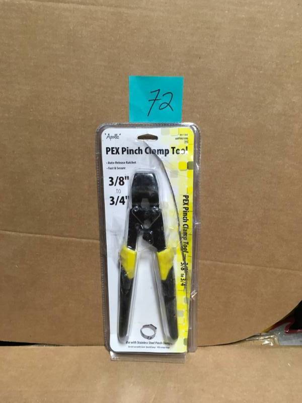 lot 72 image: Apollo 38 in., 12 in. and 34 in. PEX Quick-Cinch Clamp Tool  in good condition