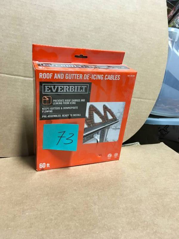 lot 73 image: EVERBILT 60ft Roof and Gutter De-Icing Cables  in good condition