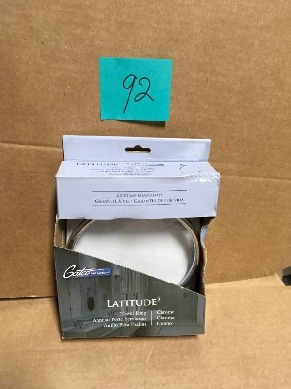 lot 92 image: Gatco Latitude II Towel Ring in Polished Chrome  in good condition