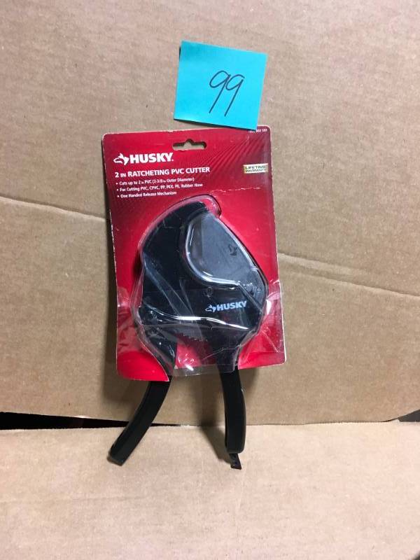 lot 99 image: Husky 2 in. Ratcheting PVC Cutter  in good condition