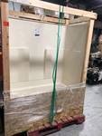 lot 112 image: Aquatic Remodeline 60 in. x 30 in. x 72 in. 2-Piece Bath and Shower Kit with Right Drain in Biscuit in good conditions whit small damage on the wall stock photo used for display the unit