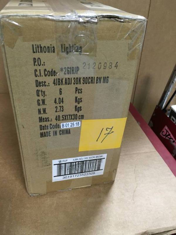 lot 17 image: Lithonia Lighting Lithonia OneUp 4 in. Brushed Nickel Recessed Integrated LED Kit not used