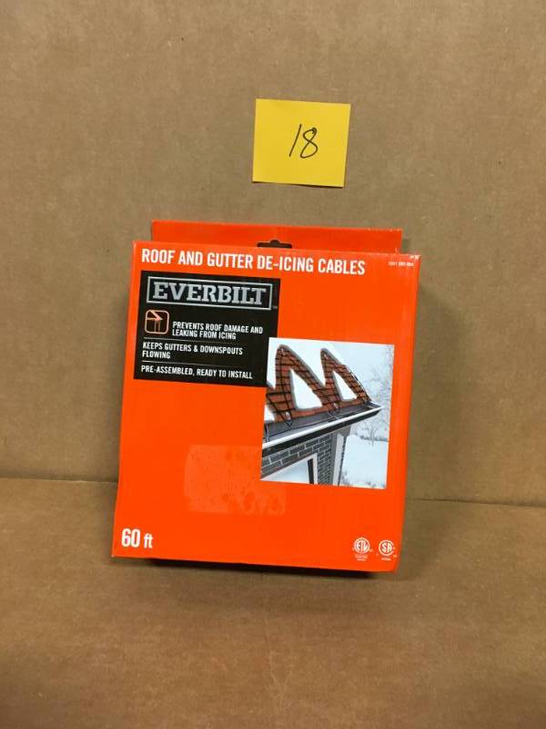 lot 18 image: EVERBILT 60ft Roof and Gutter De-Icing Cables  FREE SHIPPING B2 C2 not used