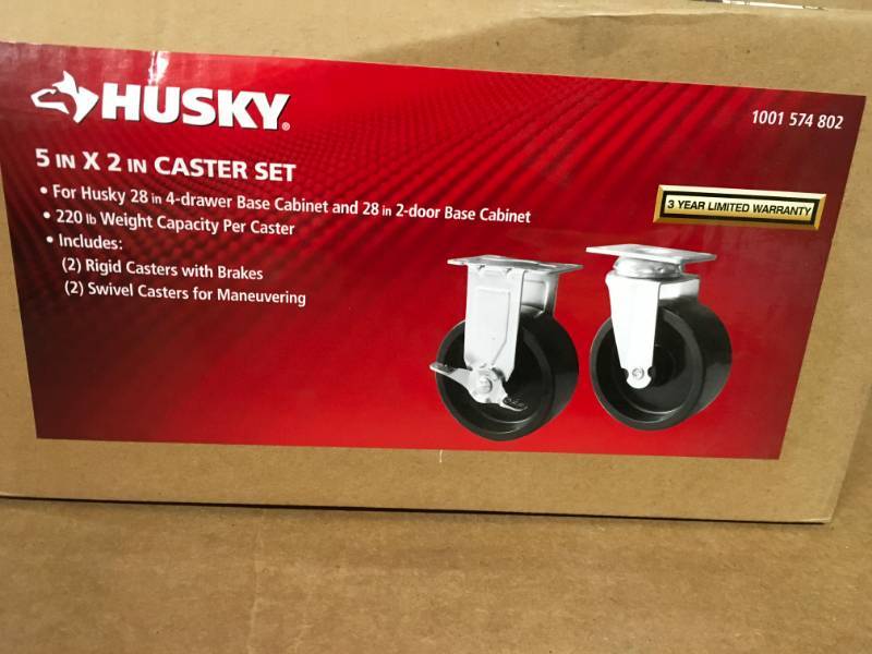 lot 19 image: Husky 5 in. Black PP Caster Kit not used