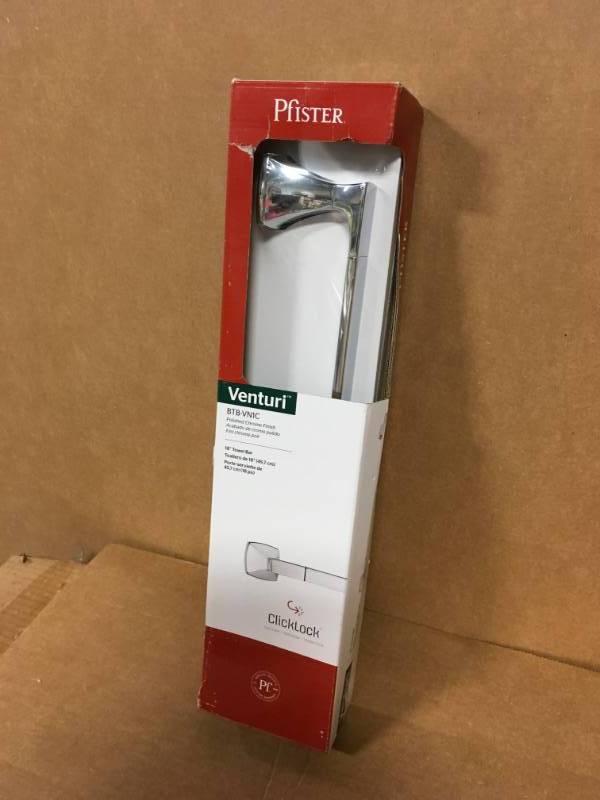 lot 20 image: Pfister Venturi 18 in. Towel Bar in Polished Chrome not used