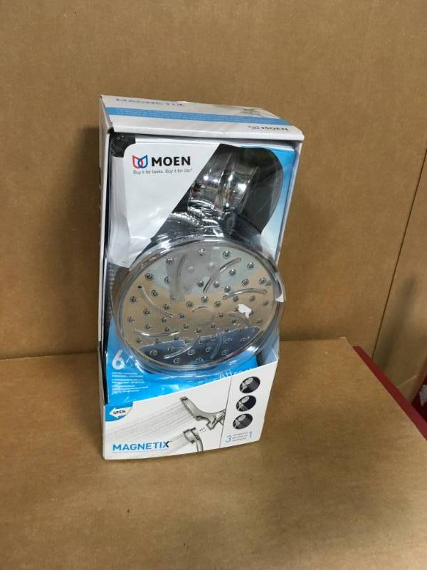 lot 53 image: MOEN Attract 6-Spray 1.75 GPM Hand Shower and Showerhead Combo Kit with Magnetix in Chrome in good condition
