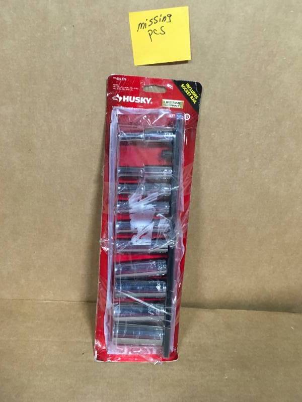 lot 69 image: Husky 12 in. Drive Deep SAE Socket Set (11-Piece)  MISSING PCS in good condition