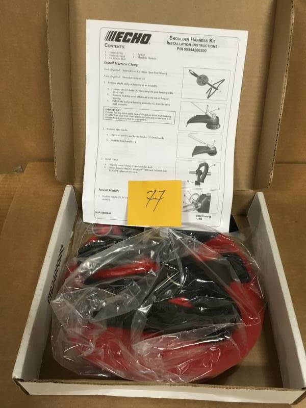 lot 77 image: ECHO Shoulder Strap Kit for SRM Trimmers and Brush Cutters in good condition