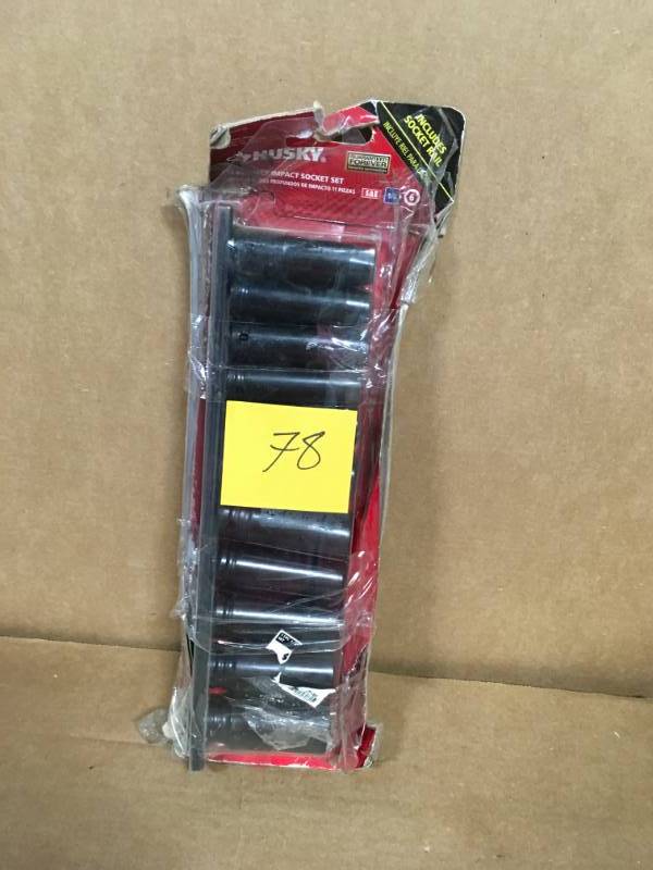 lot 78 image: Husky 12 in. Drive Deep SAE Impact Socket Set (11-Piece) in good condition