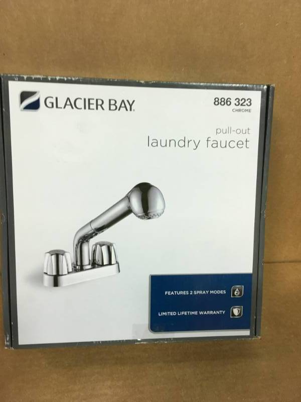 Glacier Bay 4 In Centerset 2 Handle Laundry Faucet In Chrome In