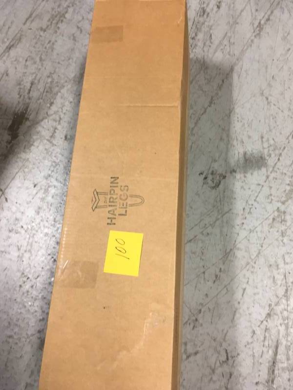 lot 100 image: 12 in. Dia 16 in. Mid-Century Modern Satin Black Hairpin Table Legs, (4-Pack) not used