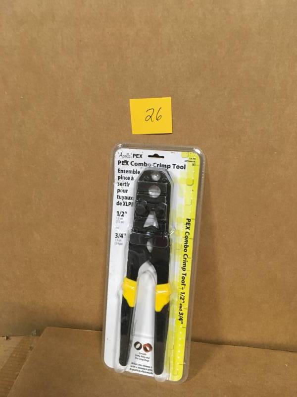 lot 26 image: Apollo 12 in. and 34 in. PEX Crimp Tool in good condition