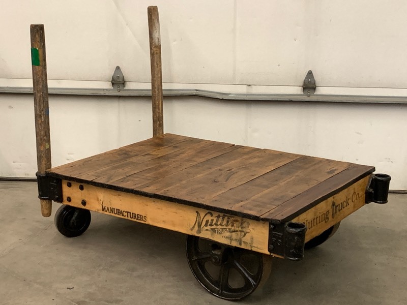 lot 4 image: Professionally Refinished Nutting Cart Coffee Table