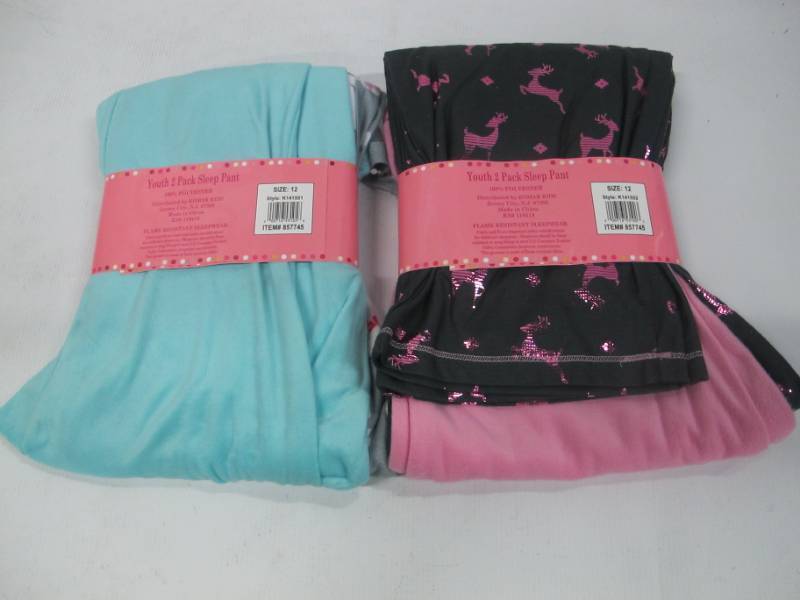 lot 38 image: St Eve Girls Sleep Pant 2-Packs of 2 Size 12