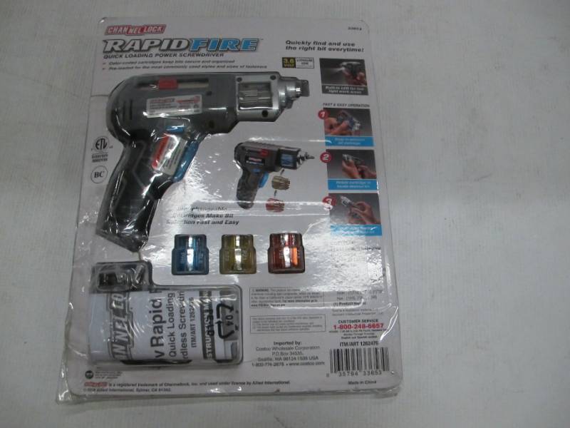 lot 18 image: Channel Lock Rapid Fire Power Screwdriver Quick Loading, 3 Pre-Loaded Cartridges