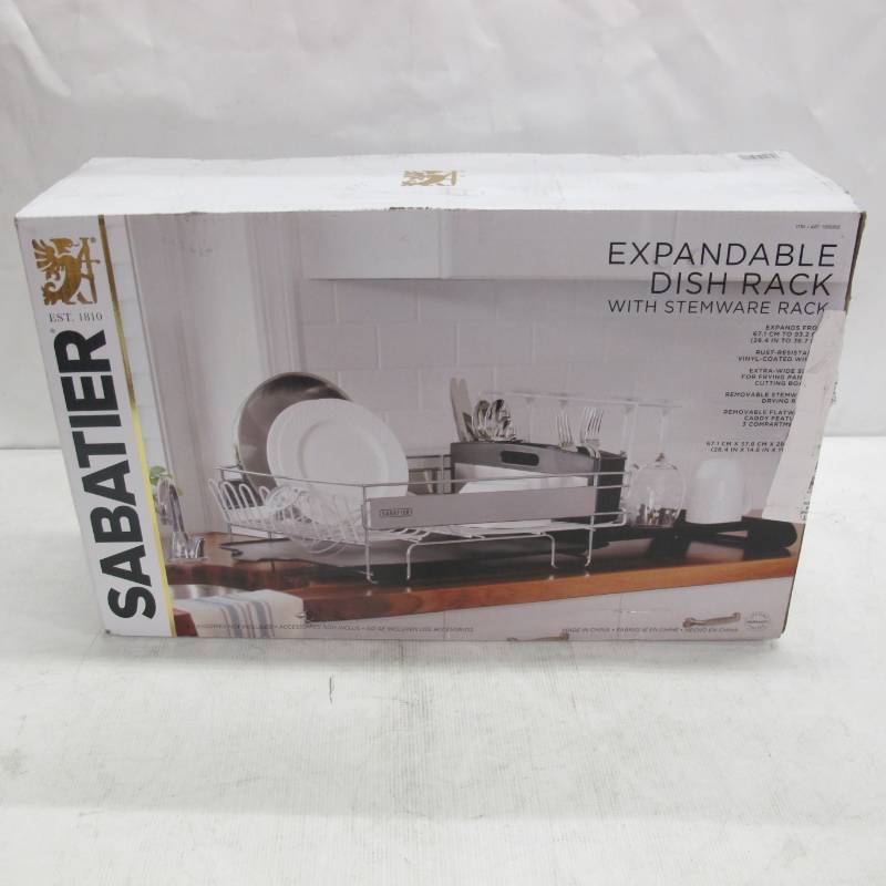 lot 69 image: Sabatier Stainless Steel expandable Compact dish rack Silver