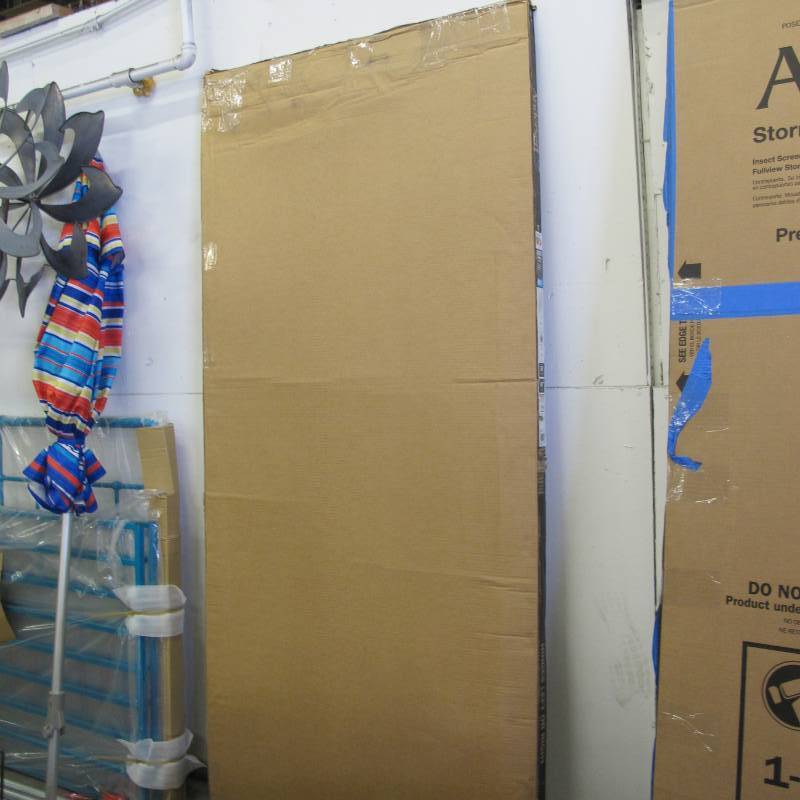 lot 73 image: Andersen 36 in. x 80 in. 2000 Series White Universal Fullview Aluminum Storm Door with Nickel Hardware