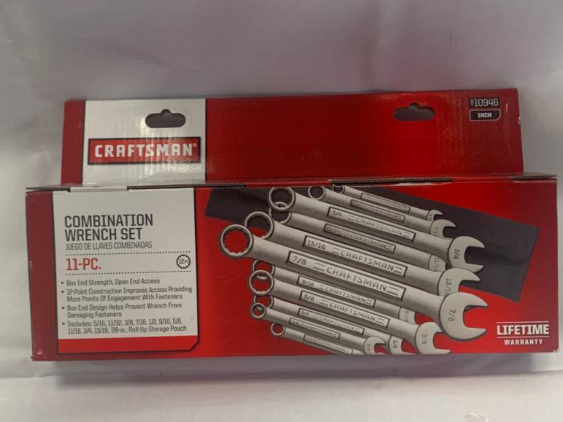 lot 23 image: Craftsman 11pc Combo SAE Wrench Set New