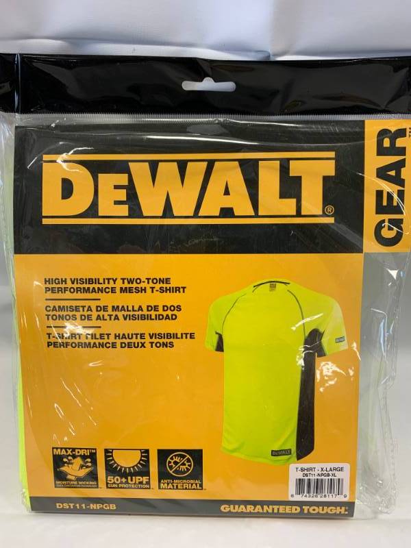 lot 30 image: New DeWalt High Visibility UV 50 Shirt Size XL