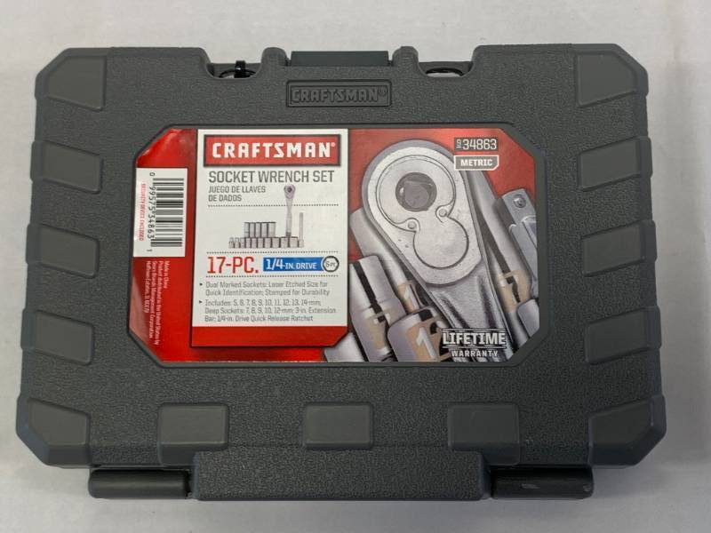 lot 33 image: Craftsman 17pc 14 dr Metric Socket Set New
