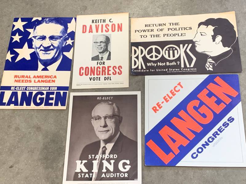 lot 45 image: Lot of 5 Vintage Political Posters