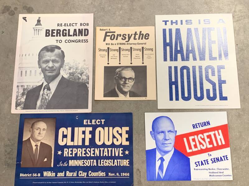 lot 47 image: Lot of 5 Vintage Political Posters