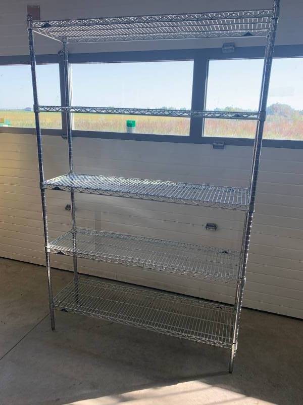 lot 61 image: 5 Shelf Chrome Metric Racking