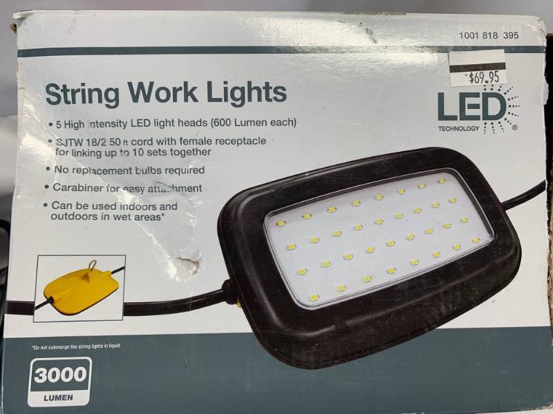 lot 71 image: 5 High Intensity LED Work Lights (4 working)