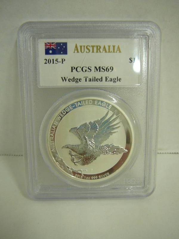 2015 P 1oz 999 Silver Australian Wedge Tailed Eagle MS69 PCGS
