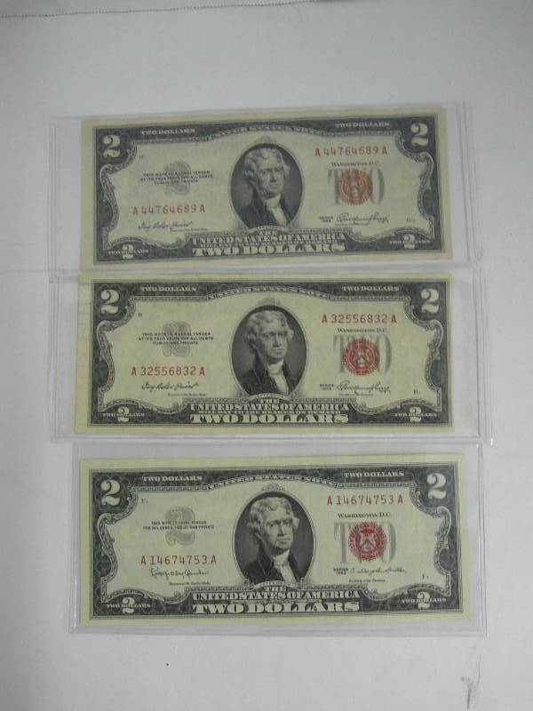 3-1963 & 1953 $2 Red Seal