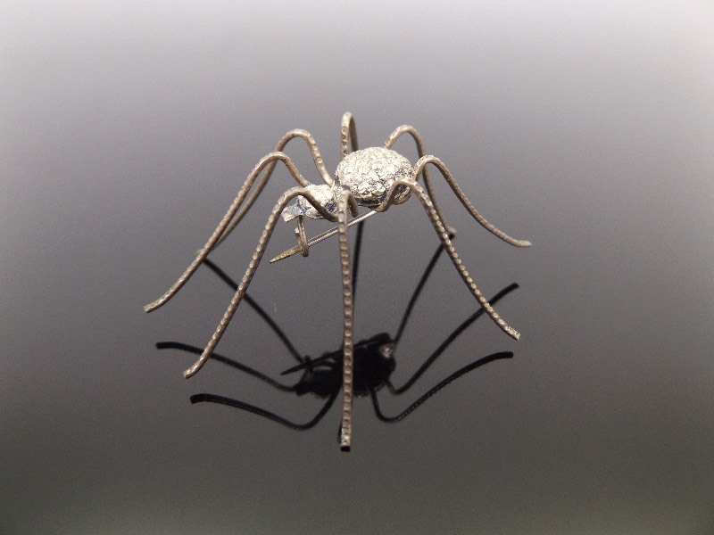 .800 Sterling Silver Spider Brooch