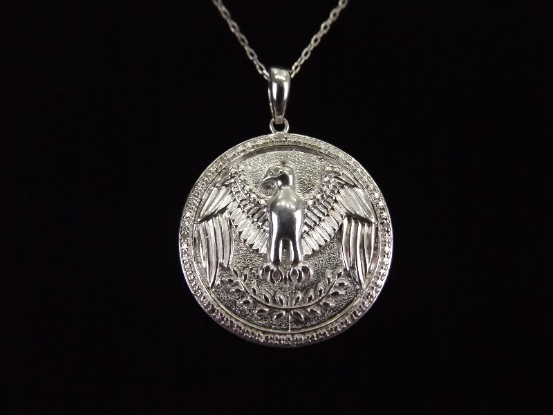 .925 Sterling Silver Eagle Pendant Necklace