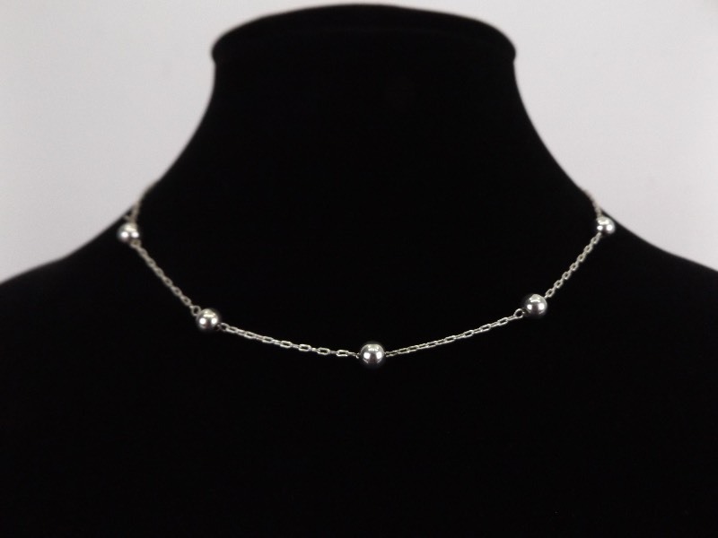 .925 Sterling Silver Ball Necklace