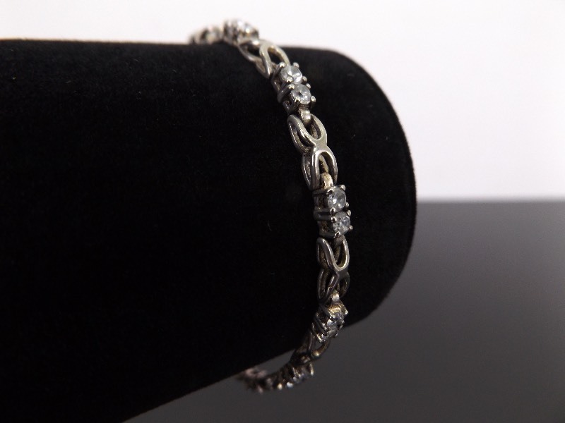 .925 Sterling Silver Crystal Tennis Bracelet