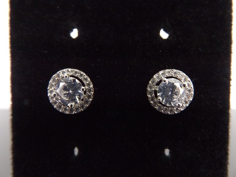 .925 Sterling Silver Crystal Post Earrings