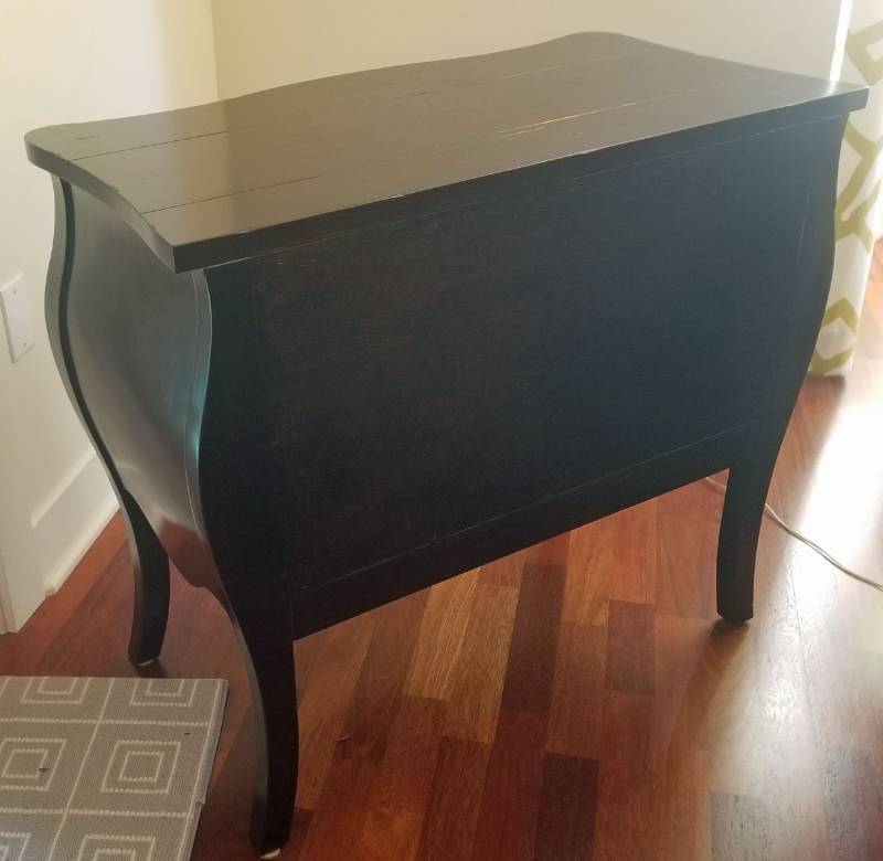 lot 22 image: Bombe 2 Drawer Chest in Black Finish