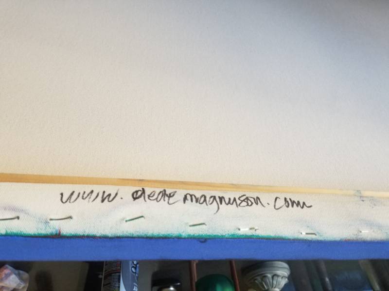 lot 39 image: Original Oil on Canvas Off The Deep End by Dede Magnuson