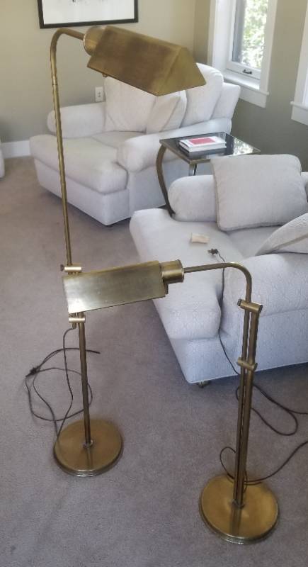 lot 28 image: Brass Telescoping Reading Floor Lamp, 2 of 2