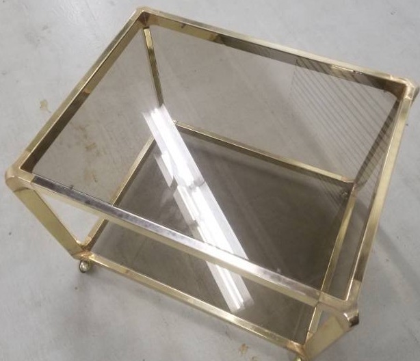 lot 19 image: 70s Retro Cocktail Table with Smoked Glass