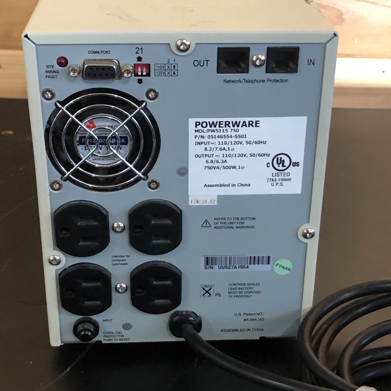 lot 14 image: Powerware 5115 - UPS - AC 220230240 V - 500 Watt - 750 VA 7 Ah - RS-232, USB - 4 output connector(s) - Great Working Condition