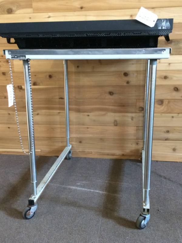lot 69 image: Extra Large Phelan Stainless Steel Height Adjustible Straddle Instrument Table For General and Cardiac Surgery - Great Working Condition