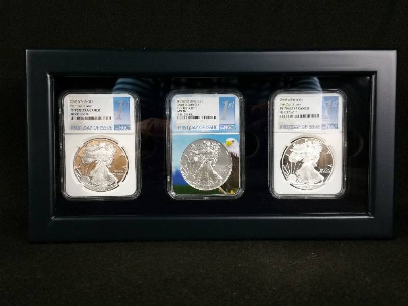 2018 S & W First Day Issue 3 Coin Set - NGC Graded 70s