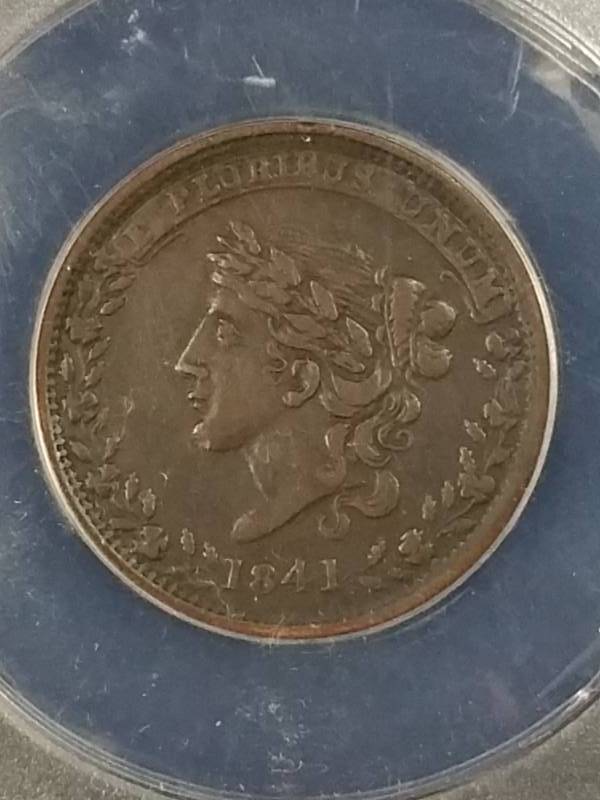 1841 Hard Times Token ANACS EF40 Details