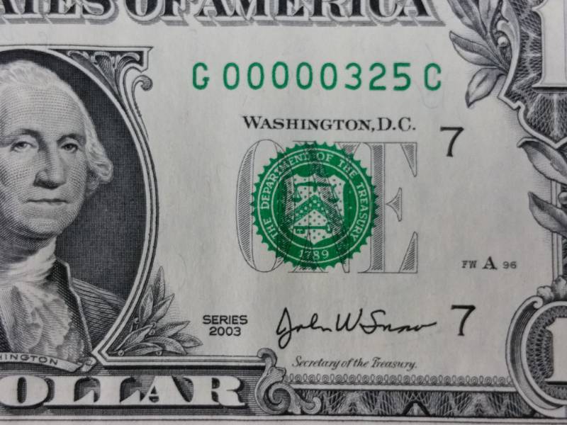 2003 $1 Low Three Digit Fancy Serial Number Note