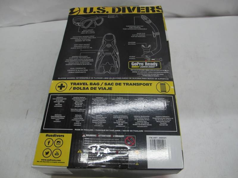 lot 40 image: US Divers Youth GoPro Ready Silicone Snorkeling Set, Large