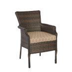 lot 72 image: Hampton Bay Grayson Brown 6 Piece Wicker Outdoor Set with Olefin Toffee Cushions