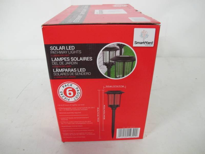 lot 15 image: Smartyard Solar Warm White LED Pathway Lights Pack of 6  6 LumensLight  Powder Coated Oil Rubbed Bronze Finish